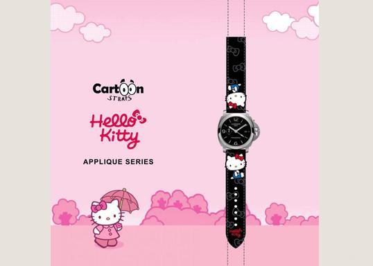 Black Hello Kitty Gunny Straps for Audemars Piguet Panerai