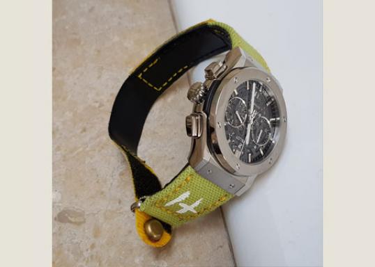 Lime Green Canvas Velcro Gunny Straps for Audemars Piguet