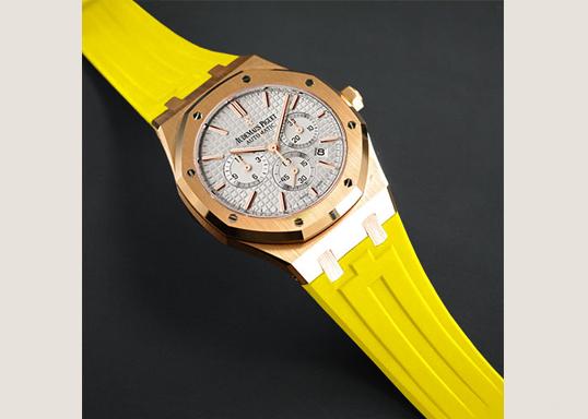 Canary Yellow AP RO 41mm Gunny Straps for Audemars Piguet