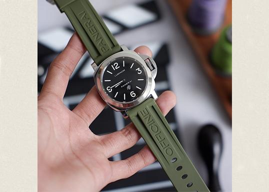 Army Green Logo Panerai Gunny Straps for Audemars Piguet Panerai SevenFriday Rolex iWatch